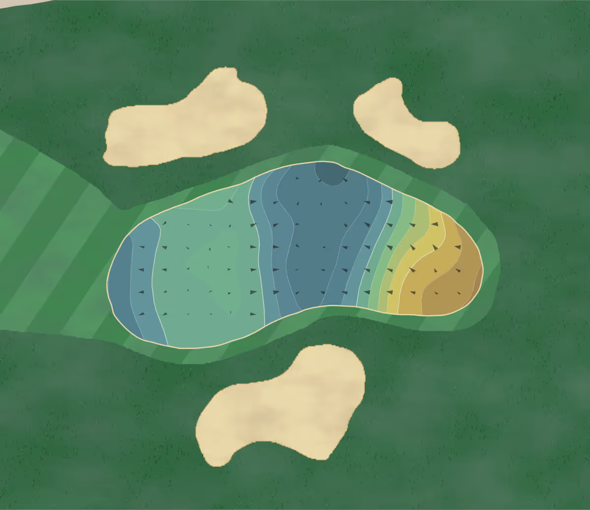 Green contour map of Spooky Brook in Somerset, New Jersey — 157 elevation contours at a 3-inch interval with fall-line arrows, traced from 1-meter lidar