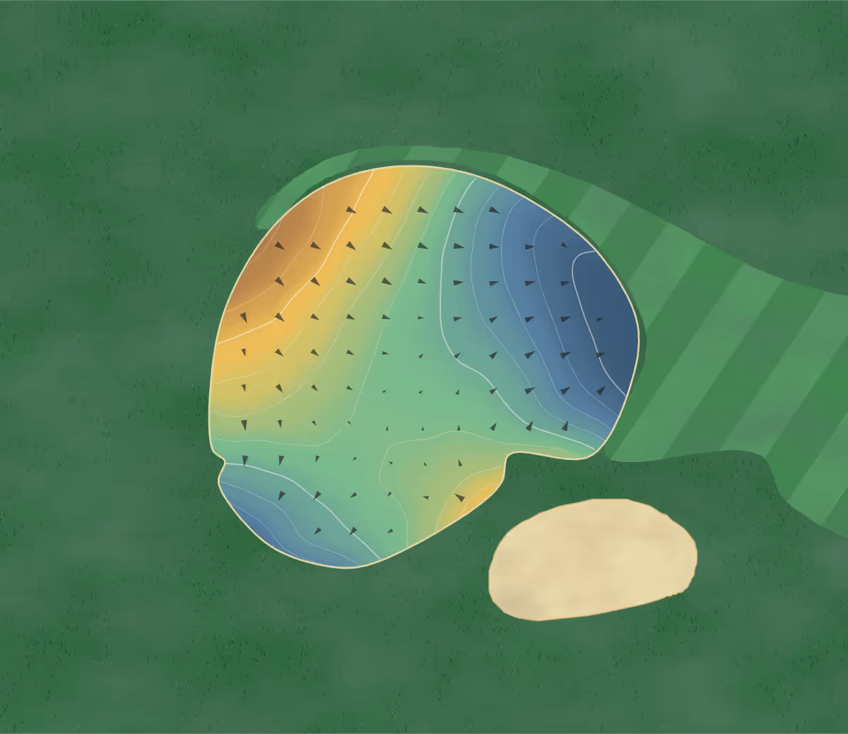 Green contour map of Spring Creek in Spring Valley, Illinois: 209 elevation contours at a 3-inch interval with fall-line arrows, traced from 1-meter lidar