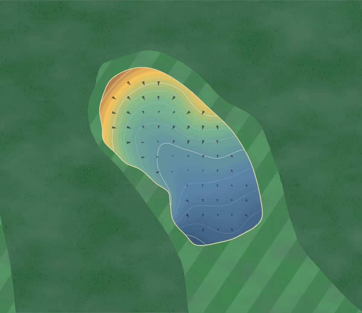 Green contour map of Spring Creek in Atlanta, Kansas: 165 elevation contours at a 3-inch interval with fall-line arrows, traced from 1-meter lidar