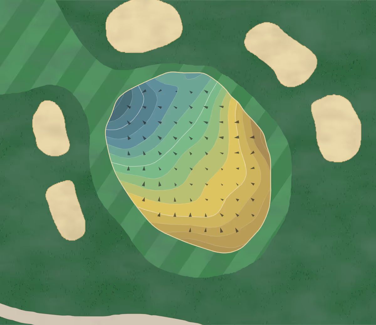 Green contour map of Squaw Creek in Vienna, Ohio — 183 elevation contours at a 3-inch interval with fall-line arrows, traced from 1-meter lidar