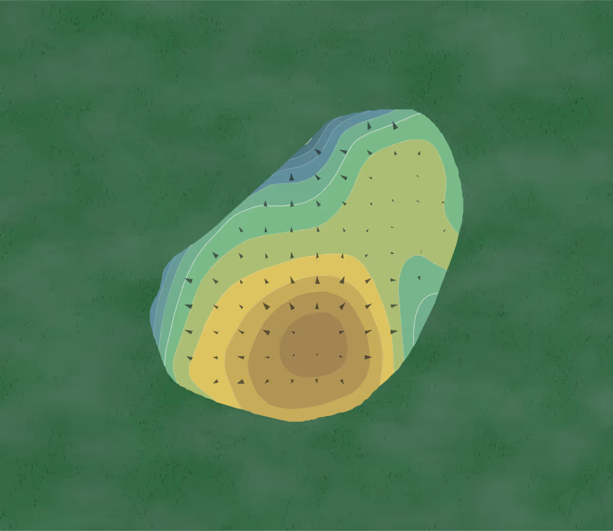 Green contour map of Starfire in Scottsdale, Arizona — 92 elevation contours at a 3-inch interval with fall-line arrows, traced from 1-meter lidar