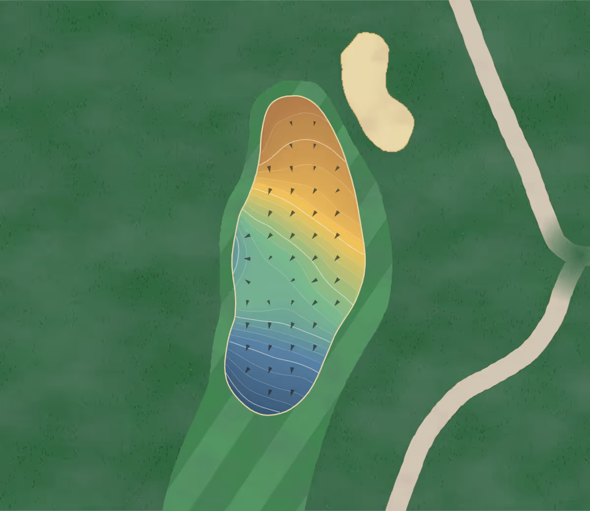 Green contour map of Steele Canyon in Jamul, California — 294 elevation contours at a 3-inch interval with fall-line arrows, traced from 1-meter lidar