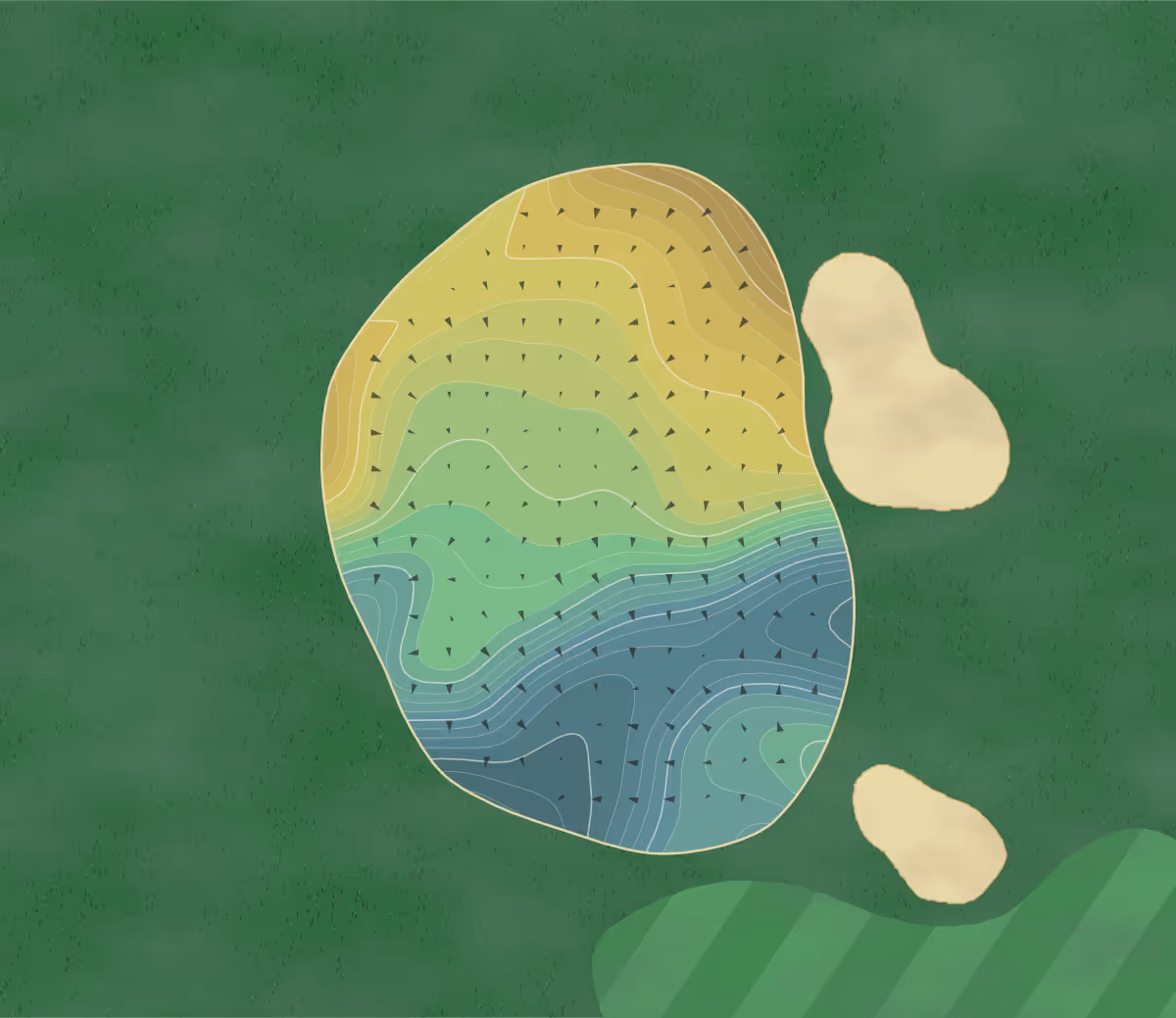 Green contour map of Sterling Grove in Surprise, Arizona — 262 elevation contours at a 3-inch interval with fall-line arrows, traced from 1-meter lidar