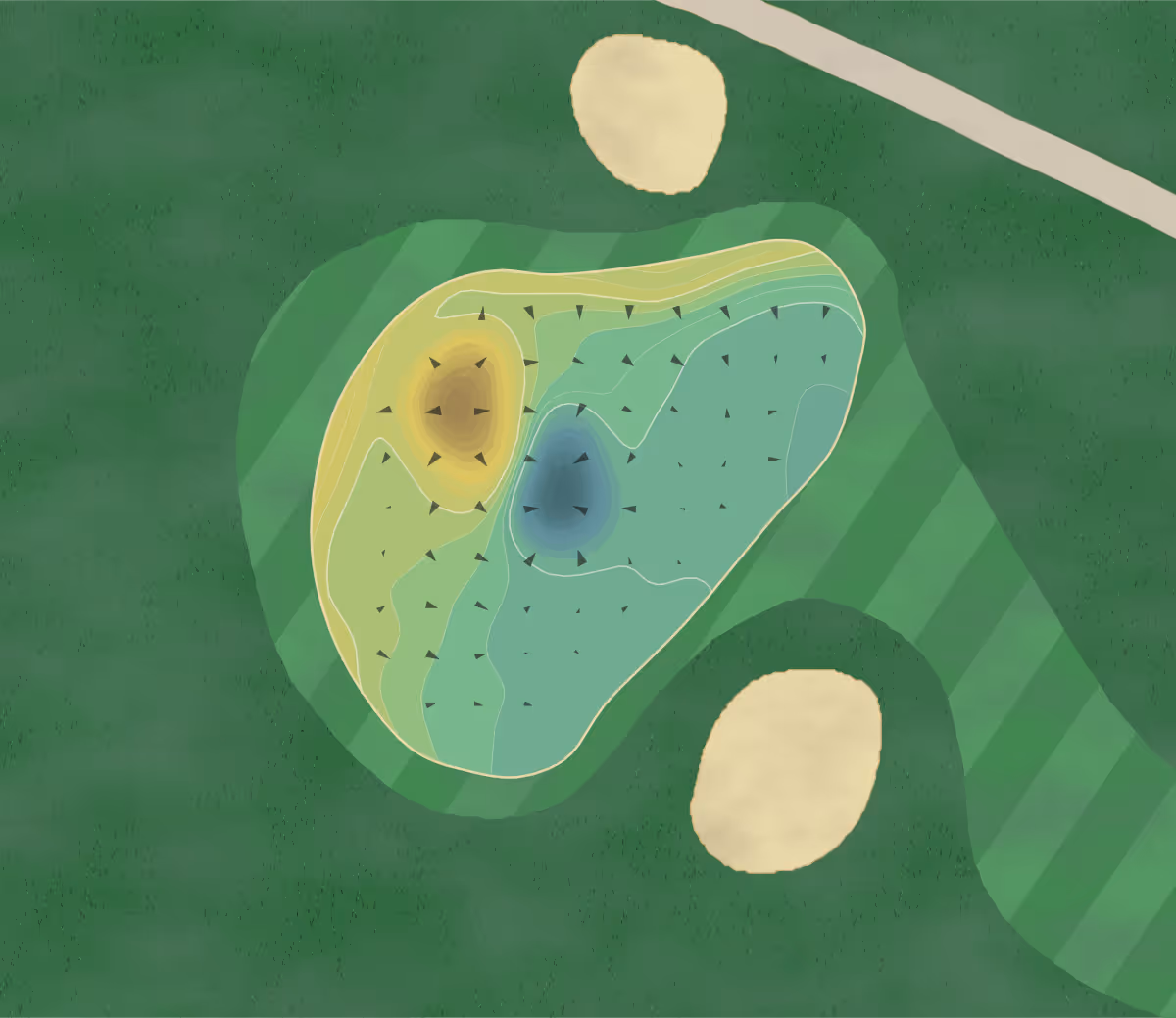 Green contour map of Stillwater Oaks in Stillwater, Minnesota — 273 elevation contours at a 3-inch interval with fall-line arrows, traced from 1-meter lidar