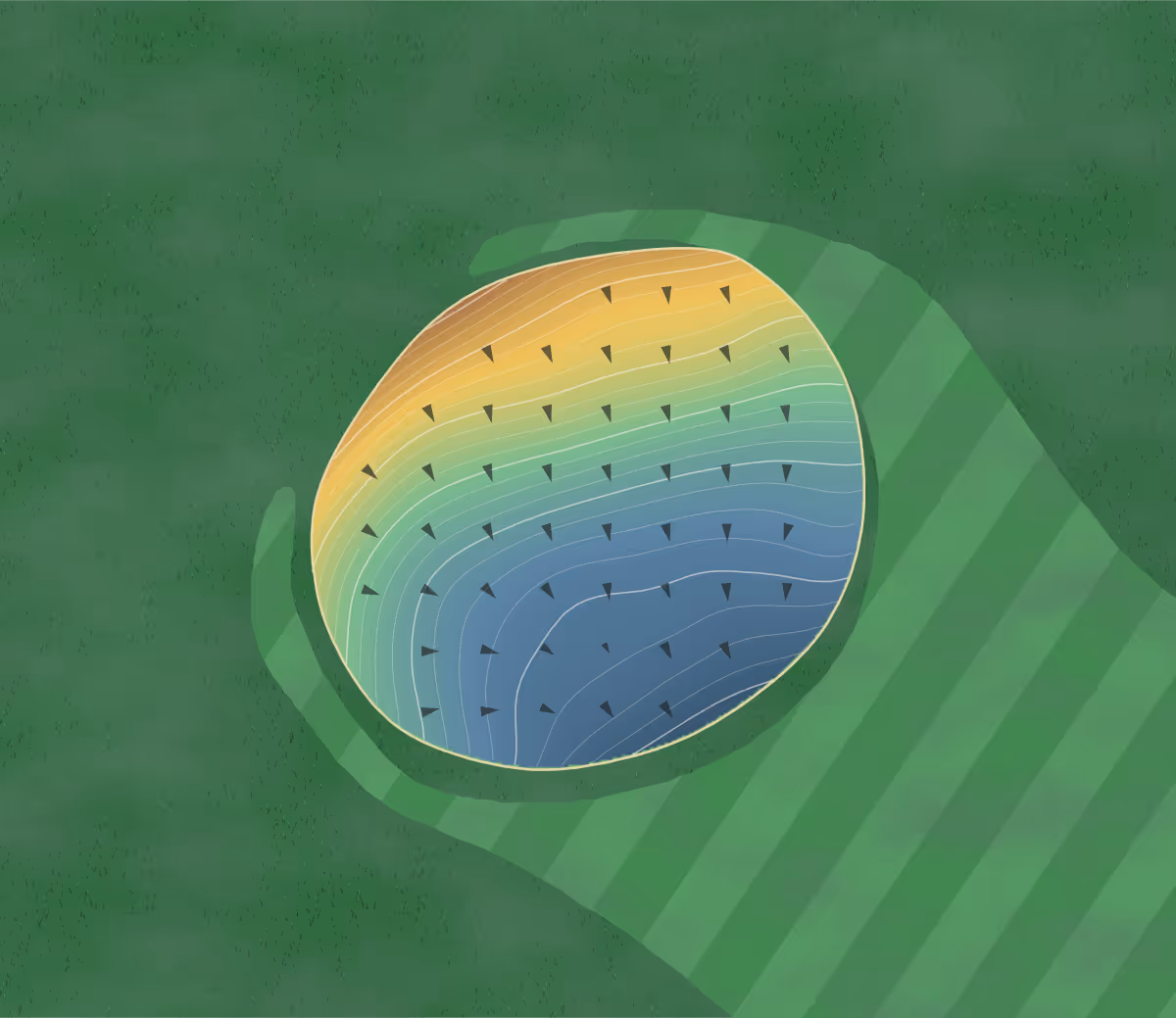 Green contour map of Stone Creek Cove in Anderson, South Carolina: 114 elevation contours at a 3-inch interval with fall-line arrows, traced from 1-meter lidar