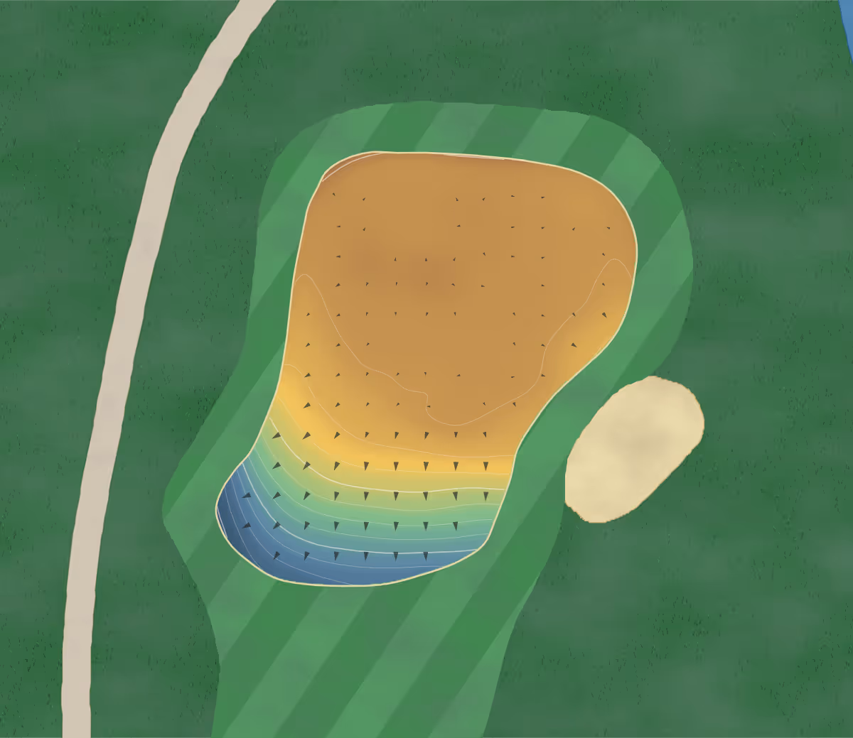 Green contour map of Stone Creek in Foley, Minnesota: 64 elevation contours at a 3-inch interval with fall-line arrows, traced from 1-meter lidar