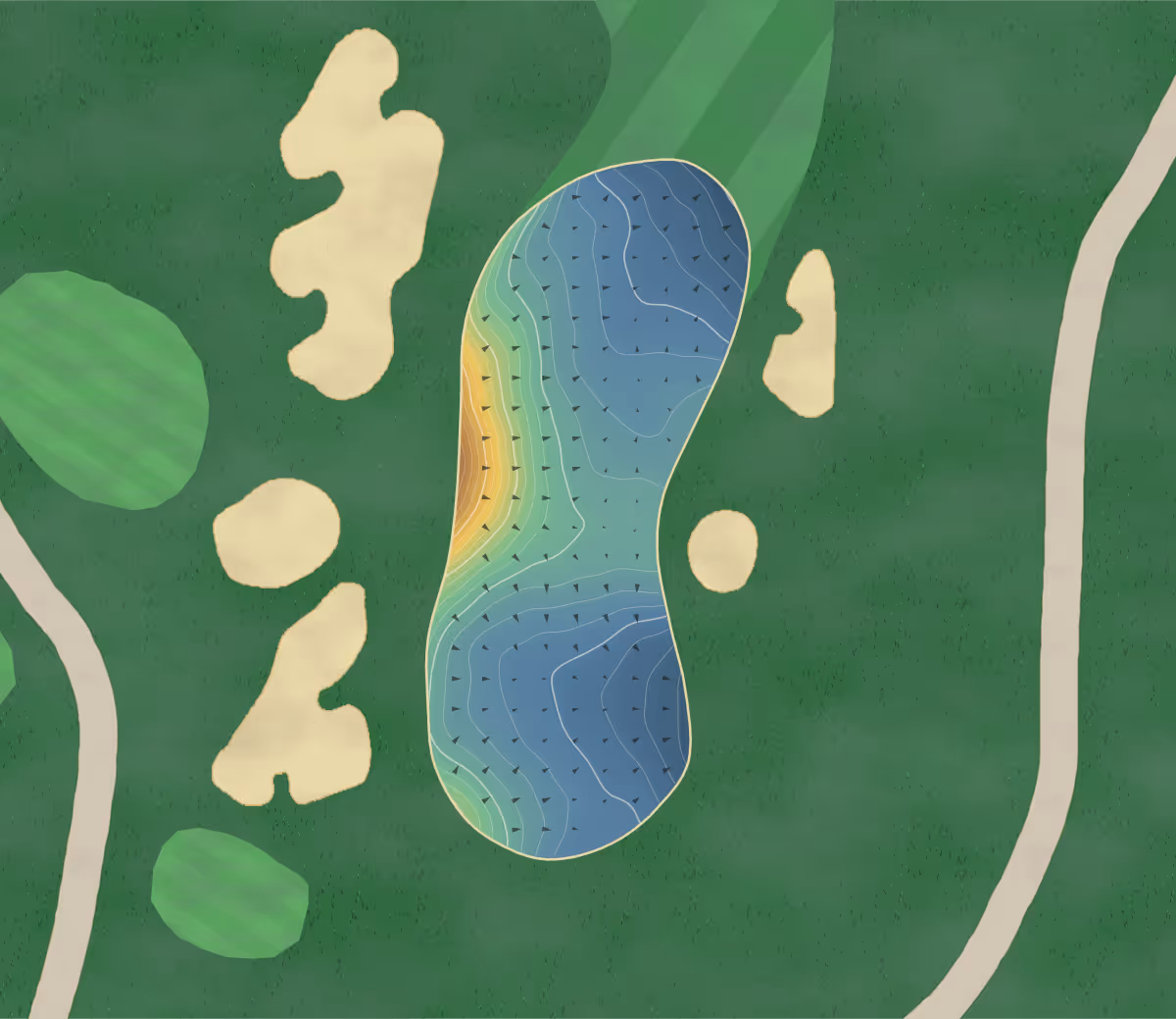 Green contour map of StoneRidge in Stillwater, Minnesota: 270 elevation contours at a 3-inch interval with fall-line arrows, traced from 1-meter lidar