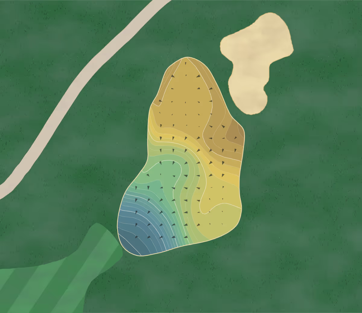 Green contour map of StoneTree in Novato, California — 222 elevation contours at a 3-inch interval with fall-line arrows, traced from 1-meter lidar