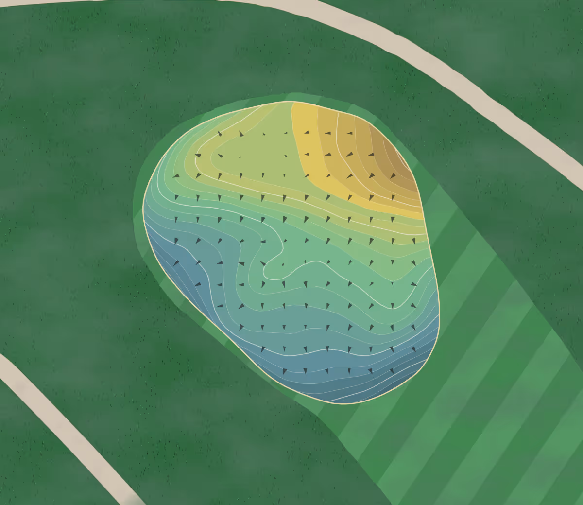 Green contour map of Stonewall (North) in Elverson, Pennsylvania — 250 elevation contours at a 3-inch interval with fall-line arrows, traced from 1-meter lidar