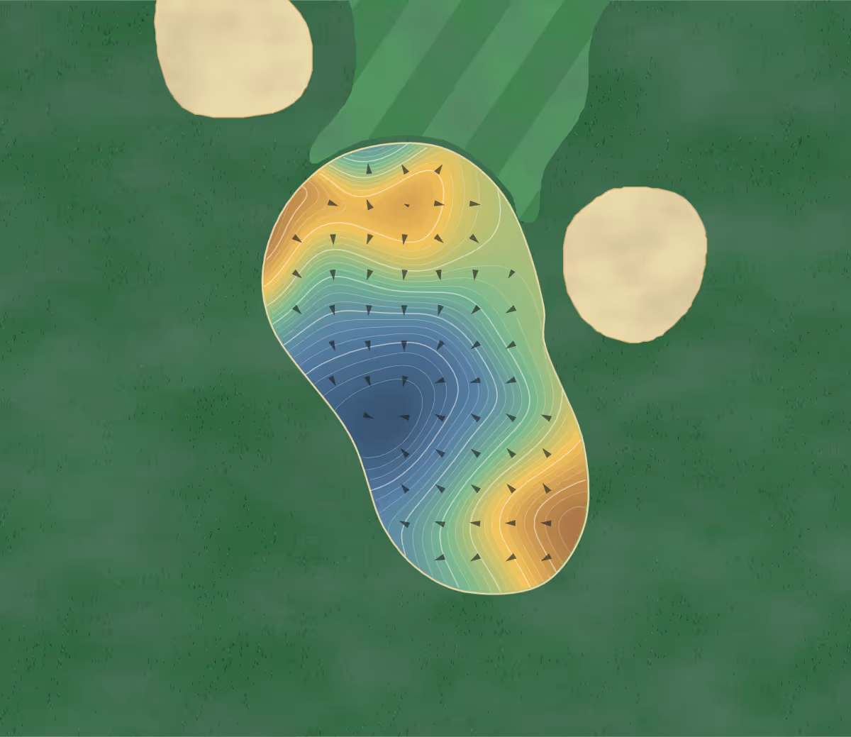 Green contour map of Stoneybrook in Bradenton, Florida: 217 elevation contours at a 3-inch interval with fall-line arrows, traced from 1-meter lidar