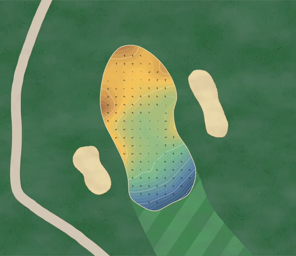 Green contour map of Sudden Valley in Bellingham, Washington — 230 elevation contours at a 3-inch interval with fall-line arrows, traced from 1-meter lidar