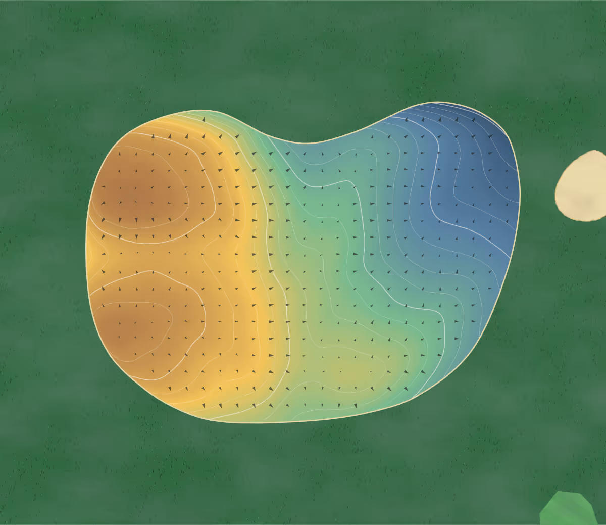 Green contour map of Sugar Creek in Waukee, Iowa: 118 elevation contours at a 3-inch interval with fall-line arrows, traced from 1-meter lidar