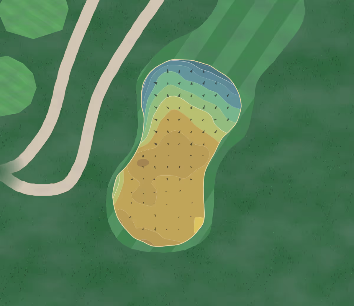 Green contour map of Sugarbush in Davison, Michigan — 137 elevation contours at a 3-inch interval with fall-line arrows, traced from 1-meter lidar