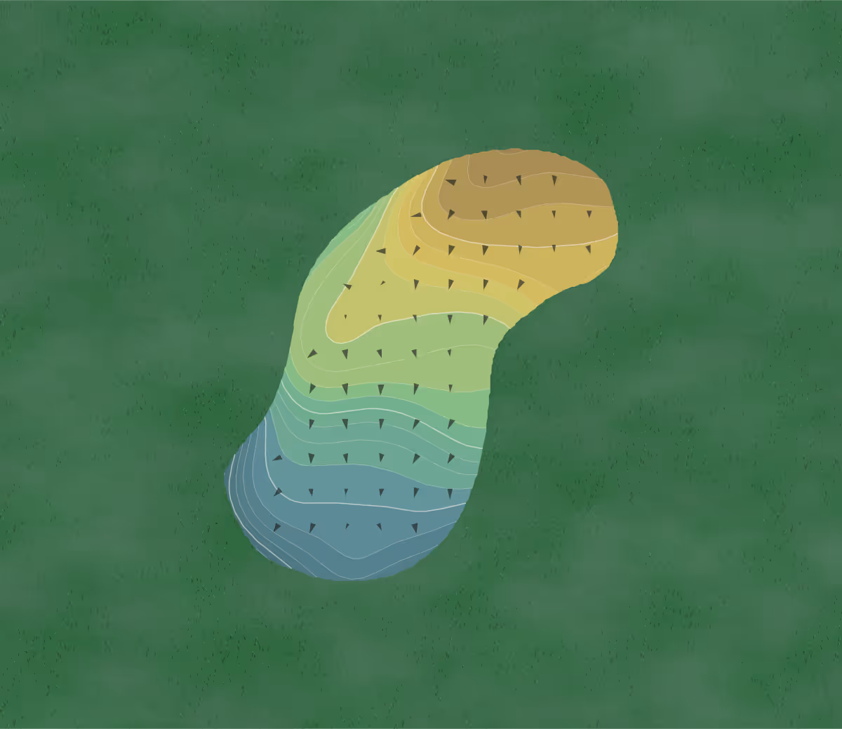 Green contour map of Sun Lakes in Banning, California — 256 elevation contours at a 3-inch interval with fall-line arrows, traced from 1-meter lidar