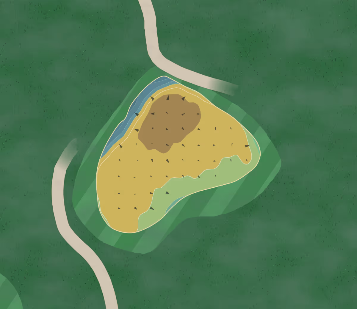 Green contour map of Sunrise Ridge in Colman, South Dakota — 67 elevation contours at a 3-inch interval with fall-line arrows, traced from 1-meter lidar