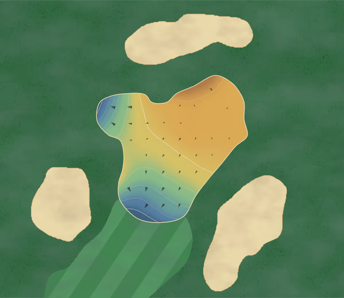 Green contour map of Sunset Valley in Omaha, Nebraska: 46 elevation contours at a 3-inch interval with fall-line arrows, traced from 1-meter lidar