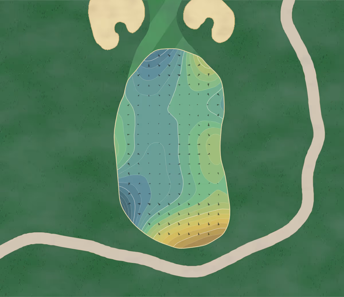 Green contour map of Sunset Valley in Pompton Plains, New Jersey — 315 elevation contours at a 3-inch interval with fall-line arrows, traced from 1-meter lidar