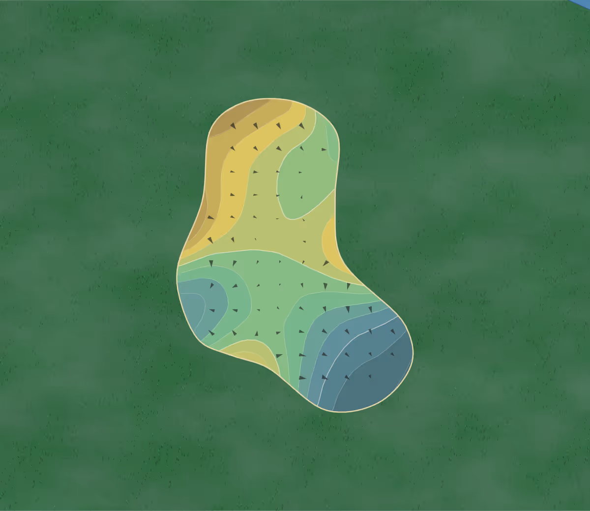 Green contour map of Surf Club in N. Myrtle Beach, South Carolina — 21 elevation contours at a 3-inch interval with fall-line arrows, traced from 1-meter lidar
