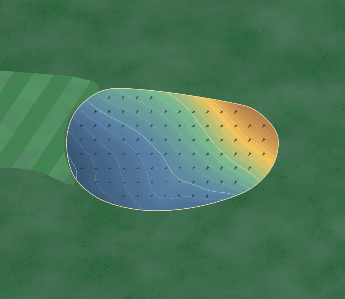 Green contour map of Swan Lake in Plymouth, Indiana: 372 elevation contours at a 3-inch interval with fall-line arrows, traced from 1-meter lidar