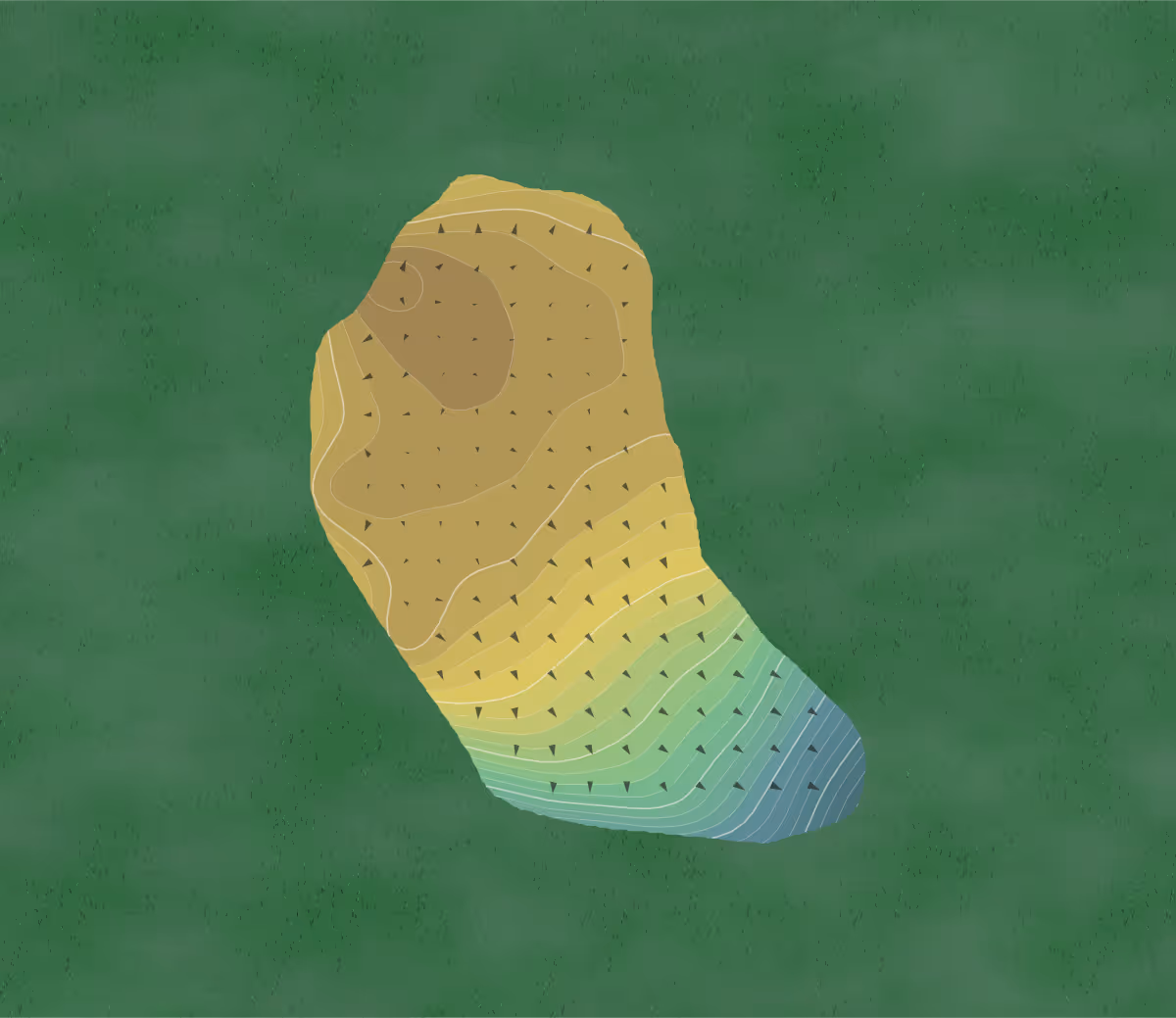 Green contour map of Clinton Hills in Swansea, Illinois — 199 elevation contours at a 3-inch interval with fall-line arrows, traced from 1-meter lidar