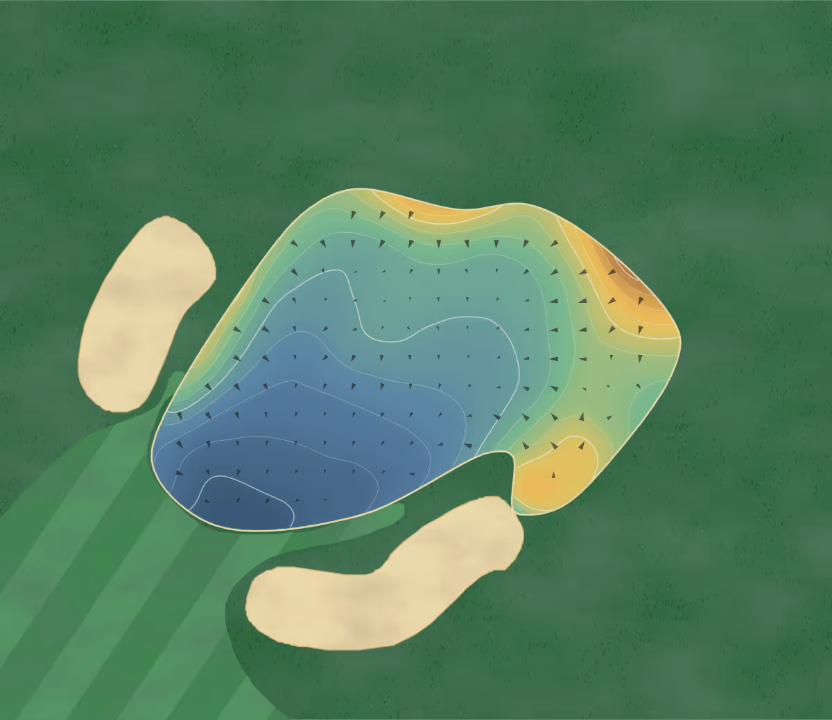 Green contour map of Tacoma in Lakewood, Washington: 161 elevation contours at a 3-inch interval with fall-line arrows, traced from 1-meter lidar
