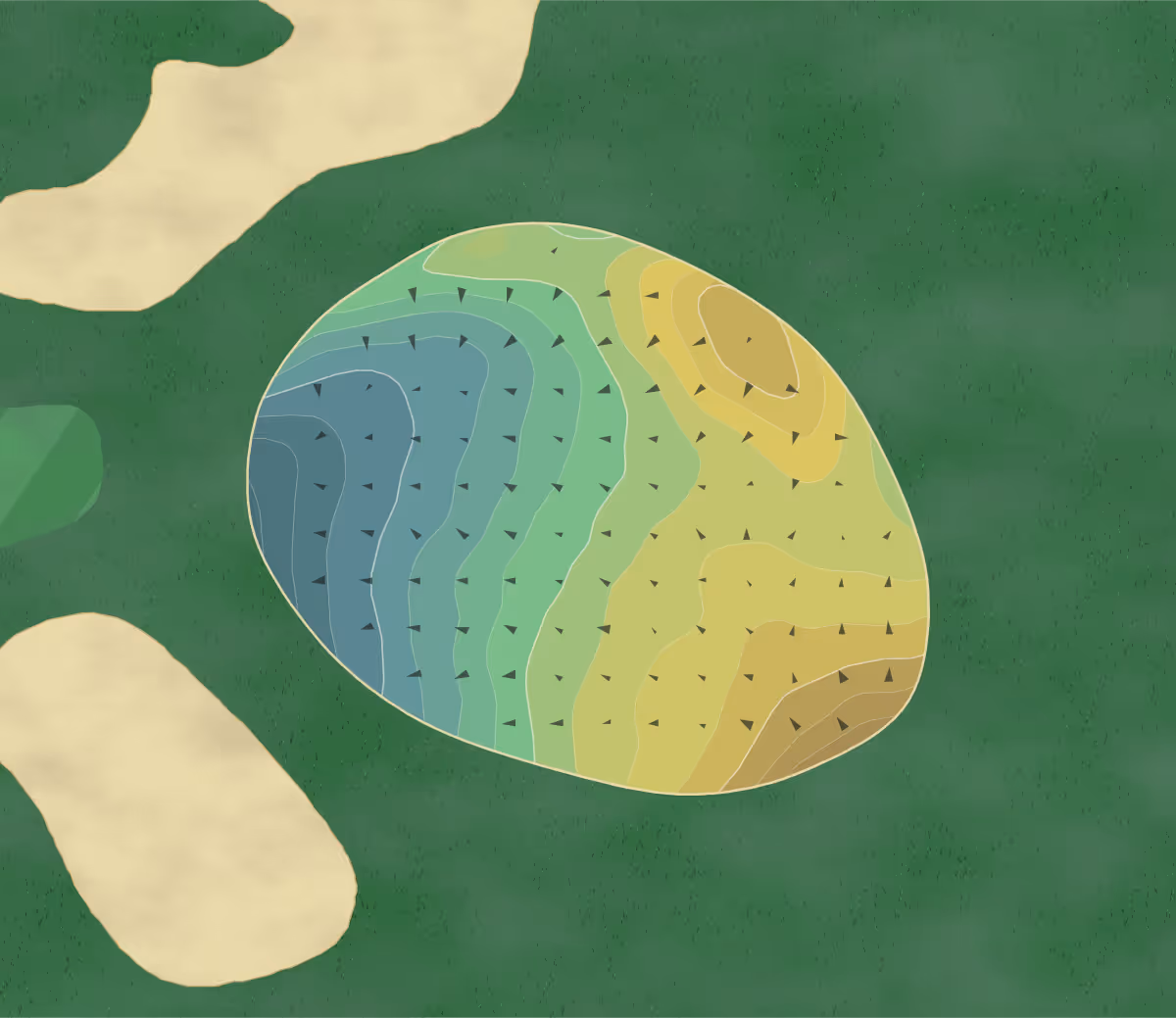 Green contour map of Tallwood CC in Hebron, Connecticut — 196 elevation contours at a 3-inch interval with fall-line arrows, traced from 1-meter lidar