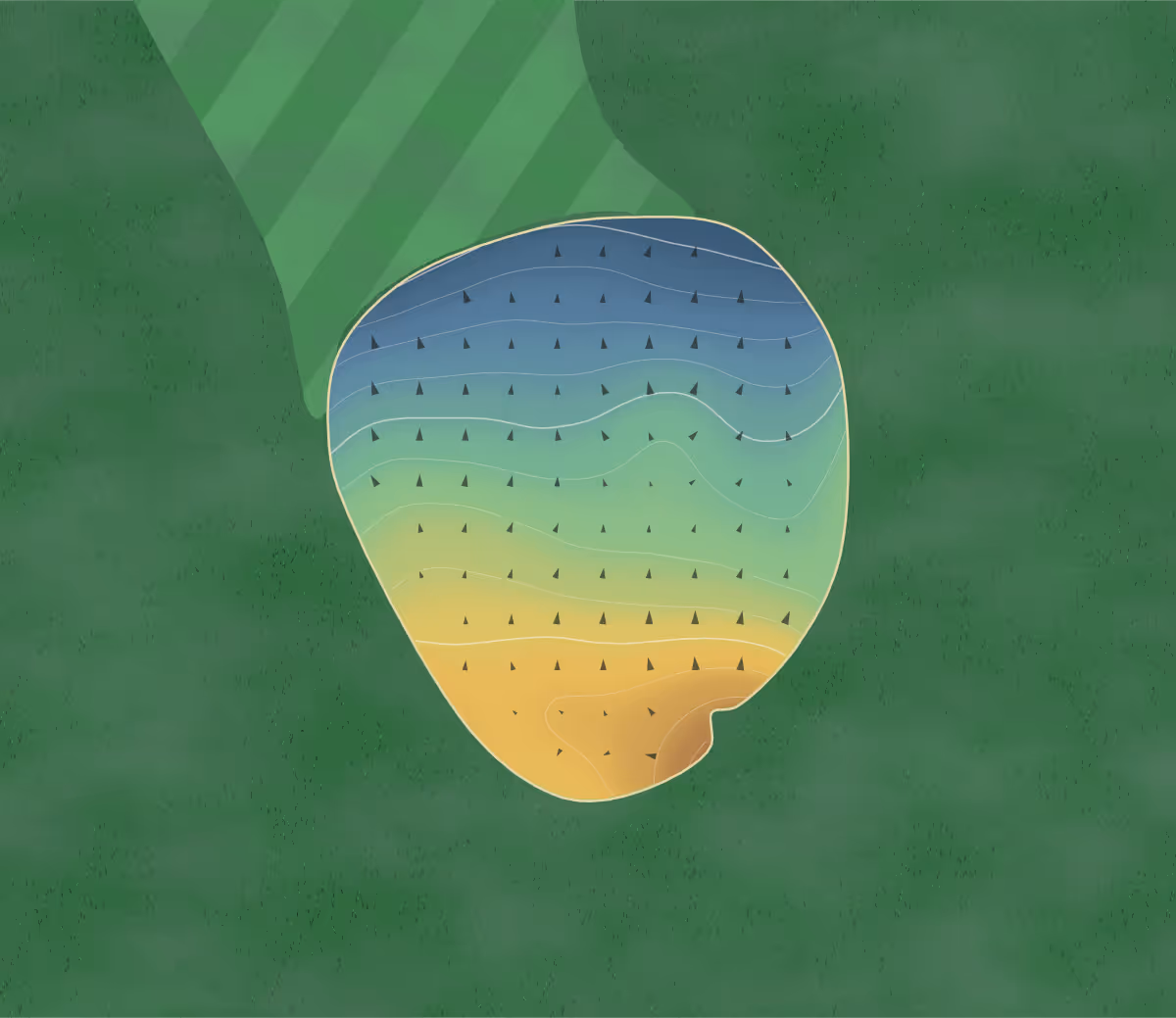 Green contour map of Talons Golf in Ankeny, Iowa: 129 elevation contours at a 3-inch interval with fall-line arrows, traced from 1-meter lidar