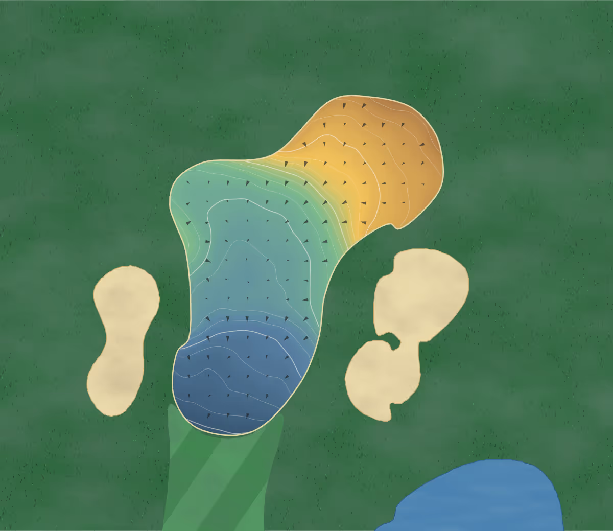Green contour map of Tanglewood in South Lyon, Michigan: 103 elevation contours at a 3-inch interval with fall-line arrows, traced from 1-meter lidar