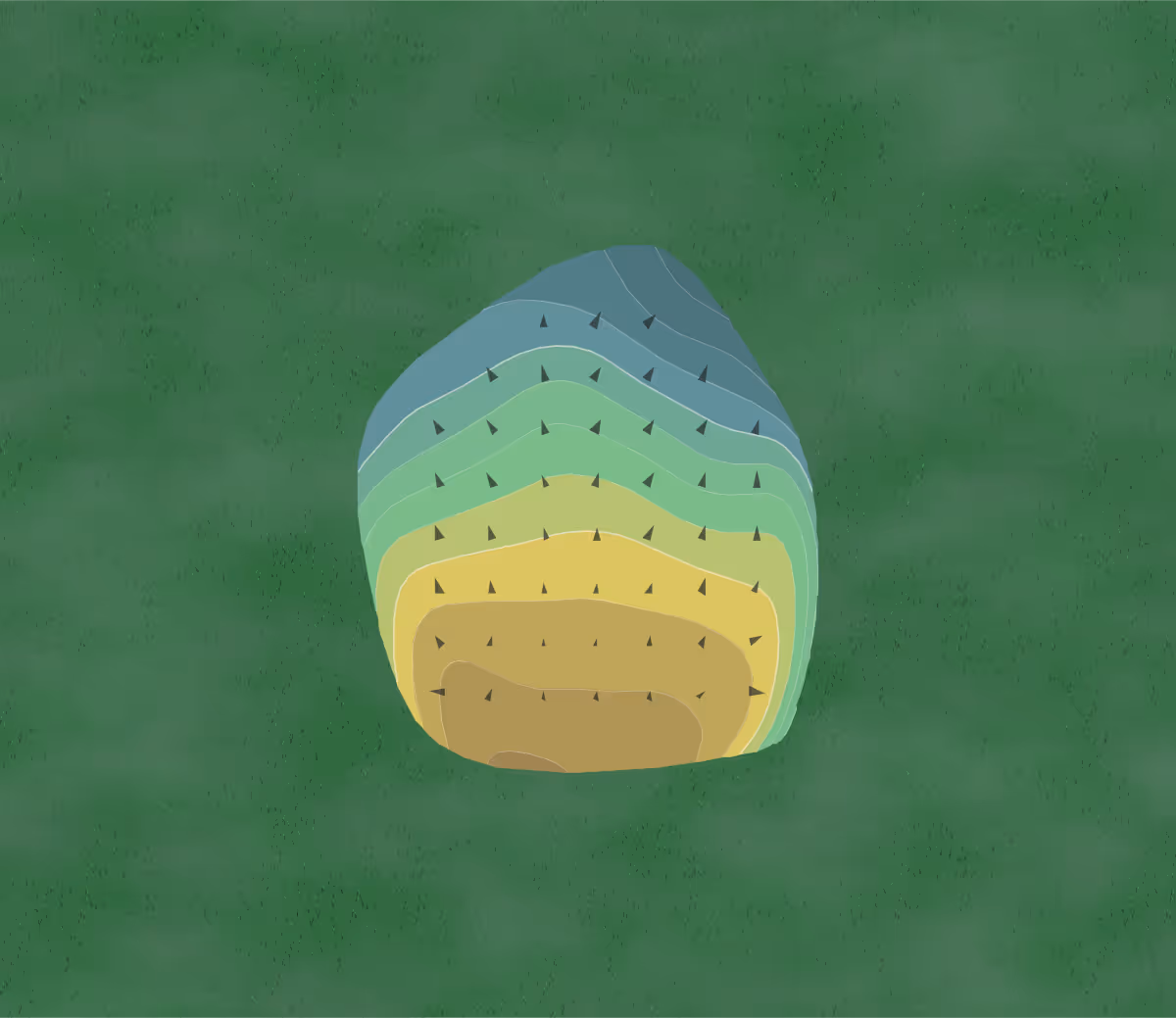Green contour map of Tanglewood Golf Course in Perrysburg, Ohio — 50 elevation contours at a 3-inch interval with fall-line arrows, traced from 1-meter lidar