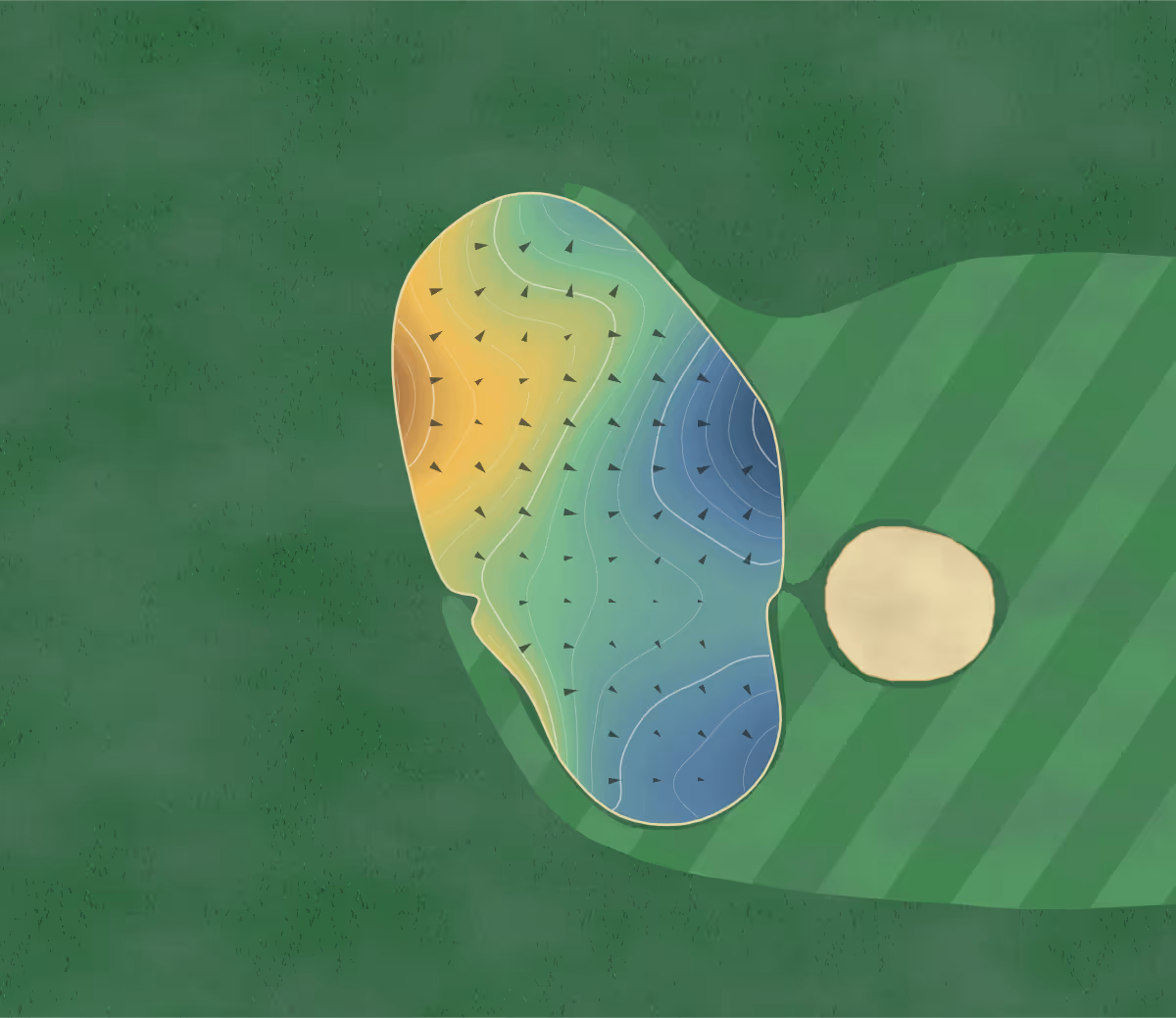 Green contour map of Tara Golf Club in McCormick, South Carolina: 72 elevation contours at a 3-inch interval with fall-line arrows, traced from 1-meter lidar
