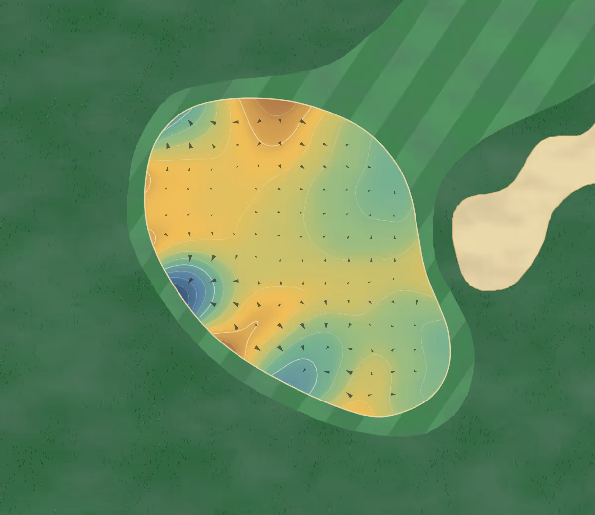 Green contour map of Tatum Ranch in Cave Creek, Arizona: 178 elevation contours at a 3-inch interval with fall-line arrows, traced from 1-meter lidar