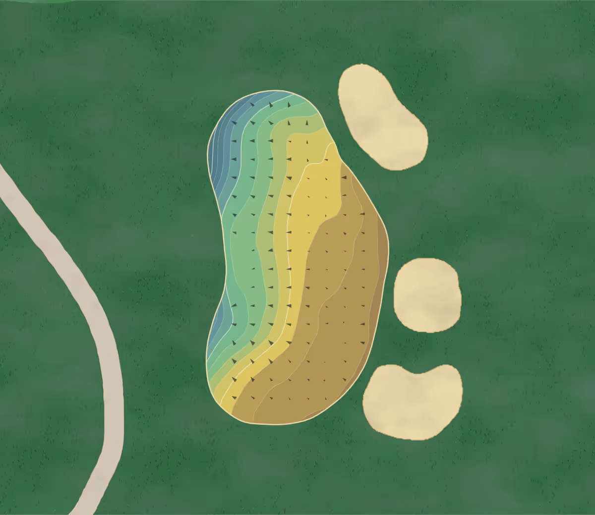 Green contour map of Taylor Meadows in Taylor, Michigan — 185 elevation contours at a 3-inch interval with fall-line arrows, traced from 1-meter lidar