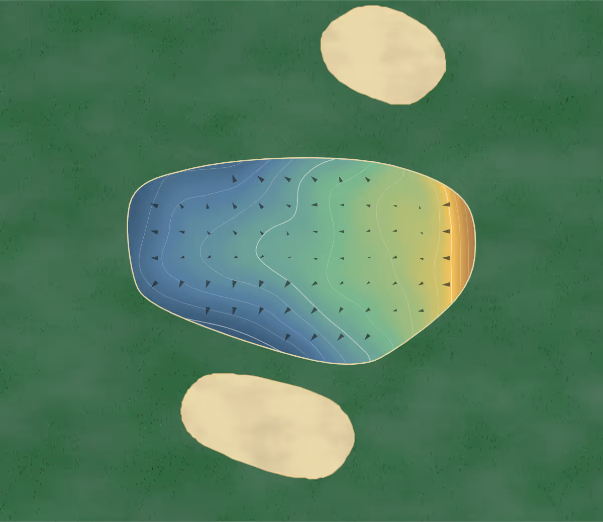 Green contour map of Tee-Bird North in Fort Edward, New York: 11 elevation contours at a 3-inch interval with fall-line arrows, traced from 1-meter lidar