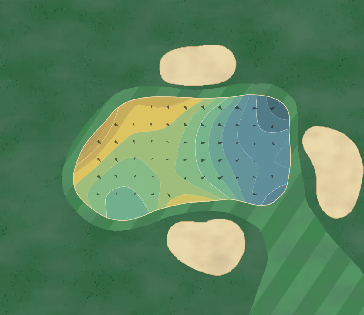 Green contour map of Temecula Creek Inn in Temecula, California — 192 elevation contours at a 3-inch interval with fall-line arrows, traced from 1-meter lidar