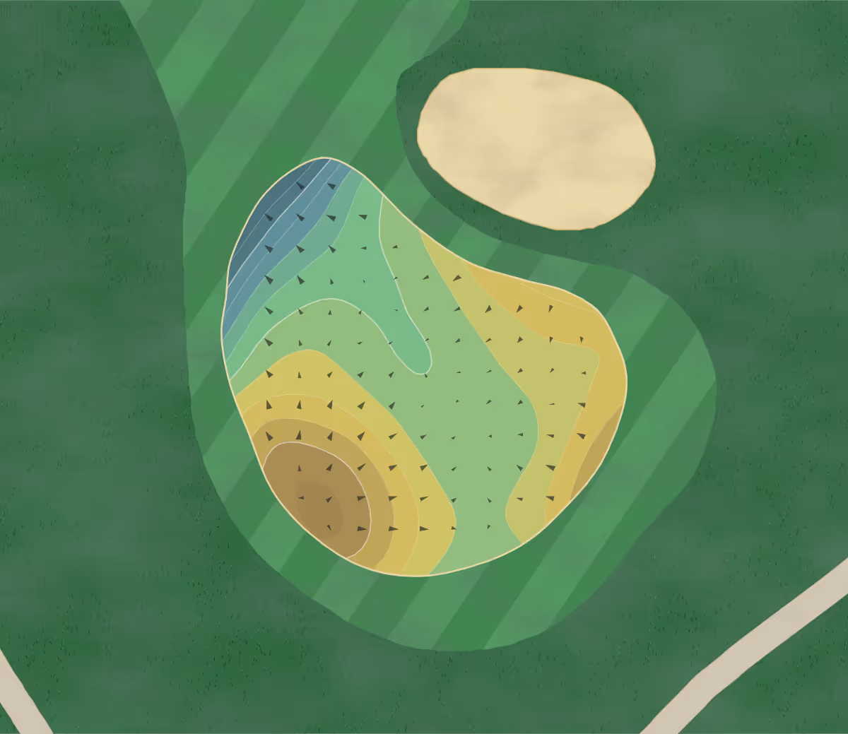 Green contour map of Terrace Bluff in Michigan, United States — 178 elevation contours at a 3-inch interval with fall-line arrows, traced from 1-meter lidar