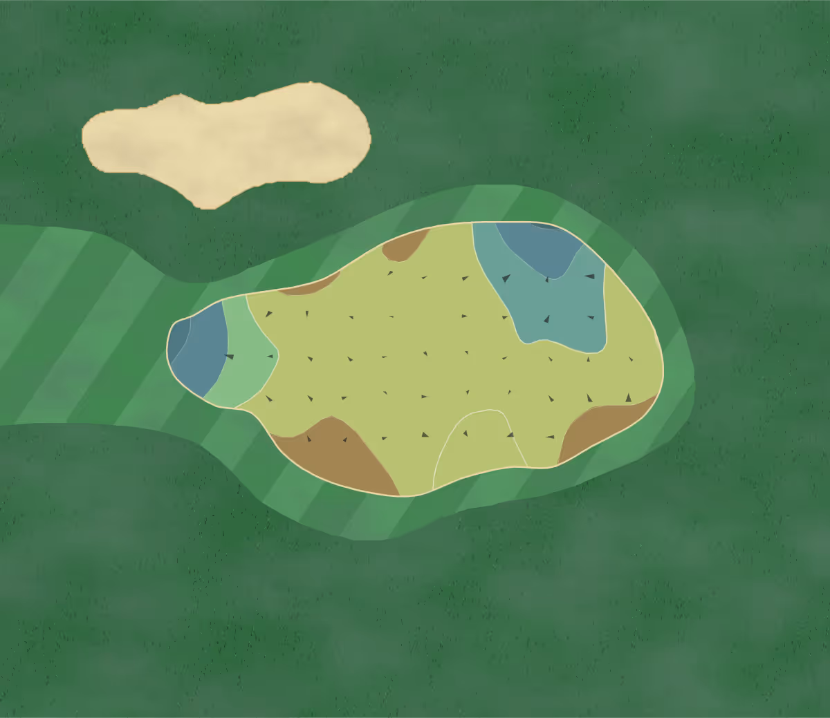 Green contour map of Terrapin in Savannah, Georgia — 17 elevation contours at a 3-inch interval with fall-line arrows, traced from 1-meter lidar