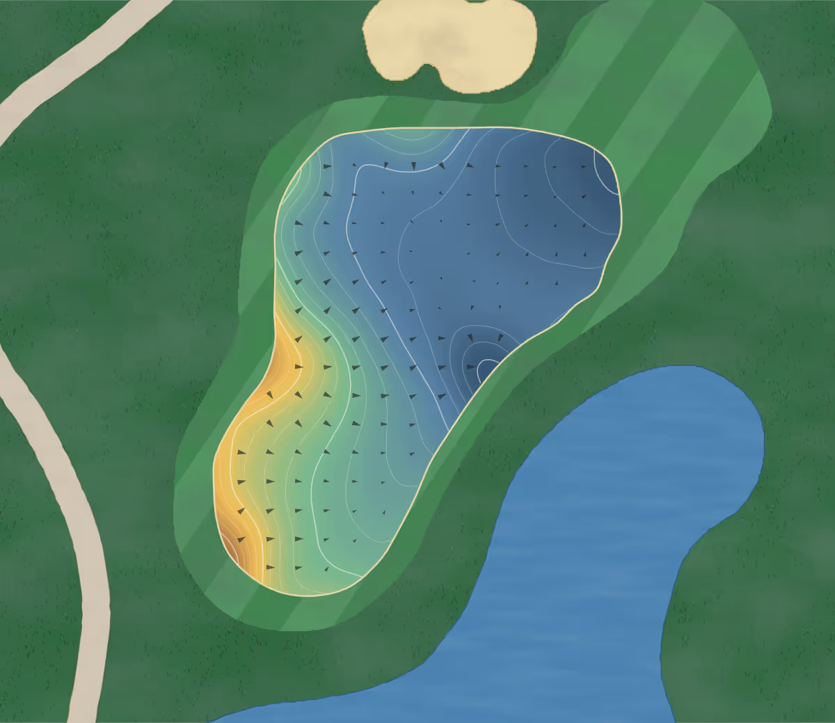 Green contour map of Territory in Duncan, Oklahoma — 227 elevation contours at a 3-inch interval with fall-line arrows, traced from 1-meter lidar