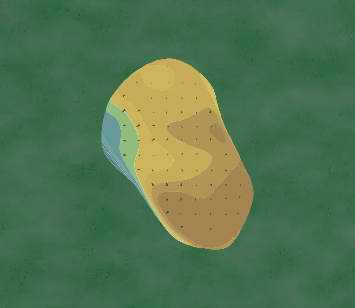Green contour map of The Breakers Rees Jones in West Palm Beach, Florida — 55 elevation contours at a 3-inch interval with fall-line arrows, traced from 1-meter lidar