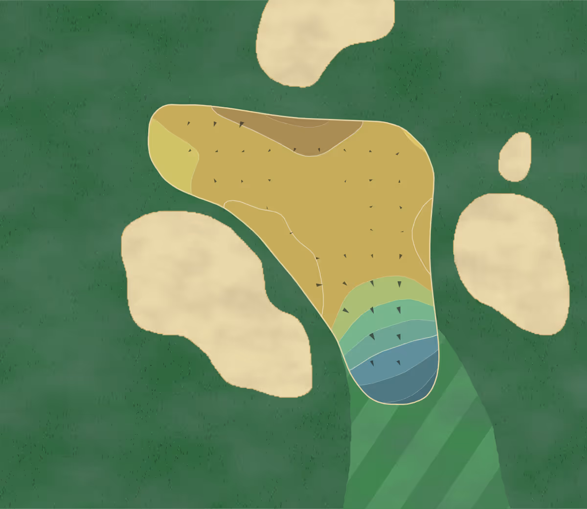 Green contour map of The Classics in Naples, Florida — 99 elevation contours at a 3-inch interval with fall-line arrows, traced from 1-meter lidar