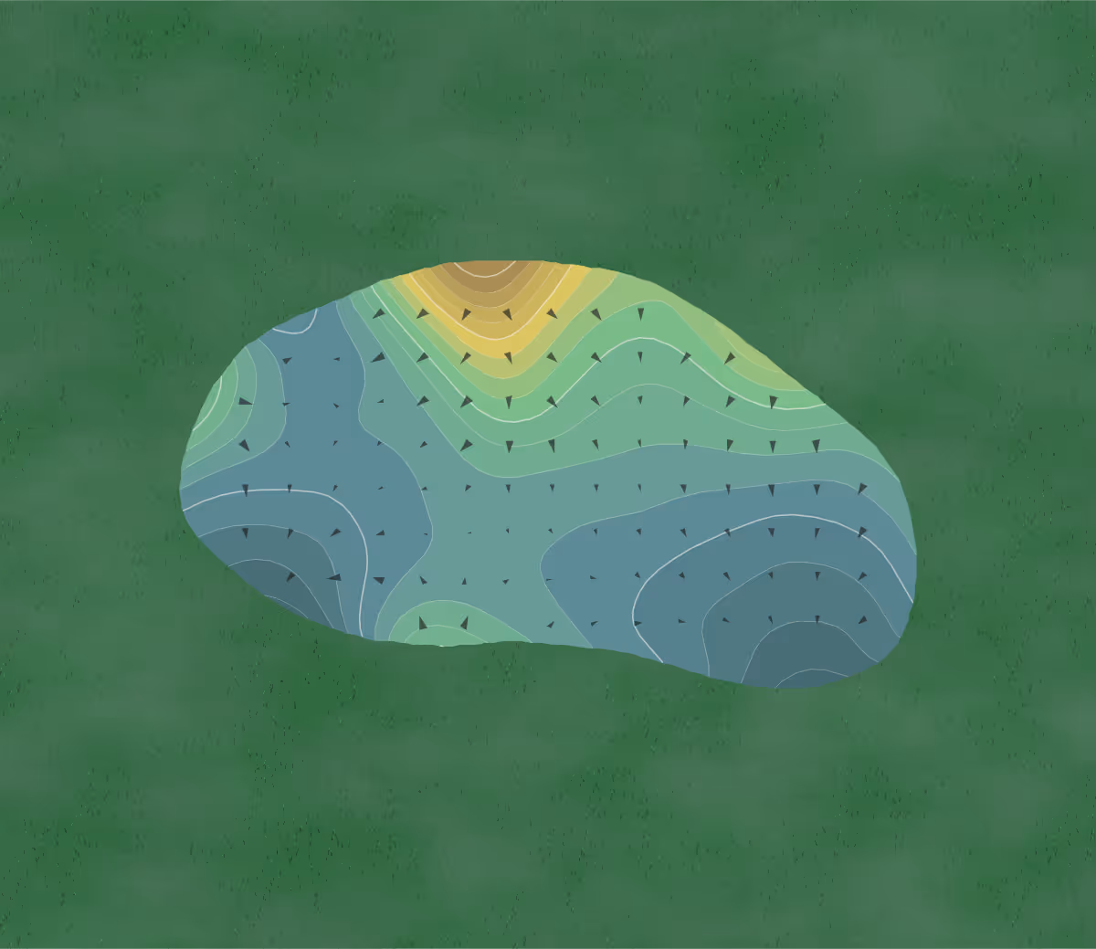 Green contour map of Mediterra in Naples, Florida — 116 elevation contours at a 3-inch interval with fall-line arrows, traced from 1-meter lidar
