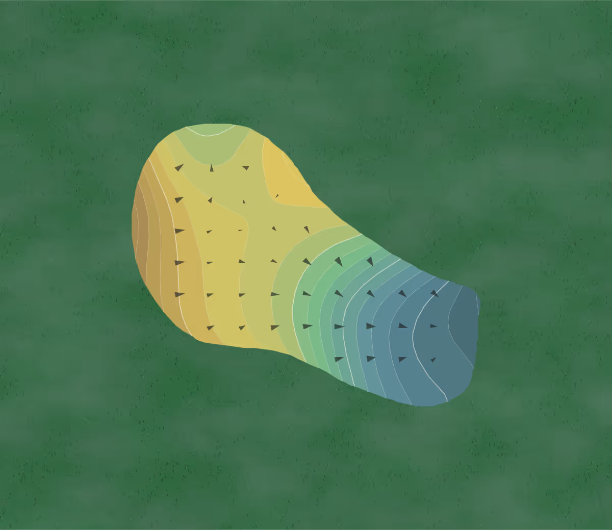 Green contour map of The Falls Club in Lake Worth, Florida — 188 elevation contours at a 3-inch interval with fall-line arrows, traced from 1-meter lidar
