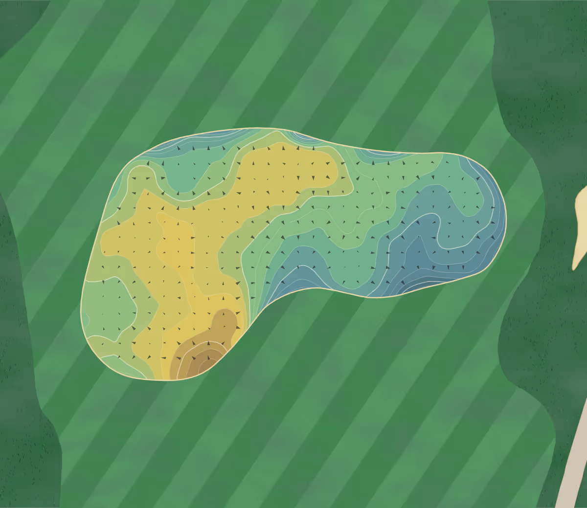 Green contour map of Gailes in Oscoda, Michigan — 219 elevation contours at a 3-inch interval with fall-line arrows, traced from 1-meter lidar