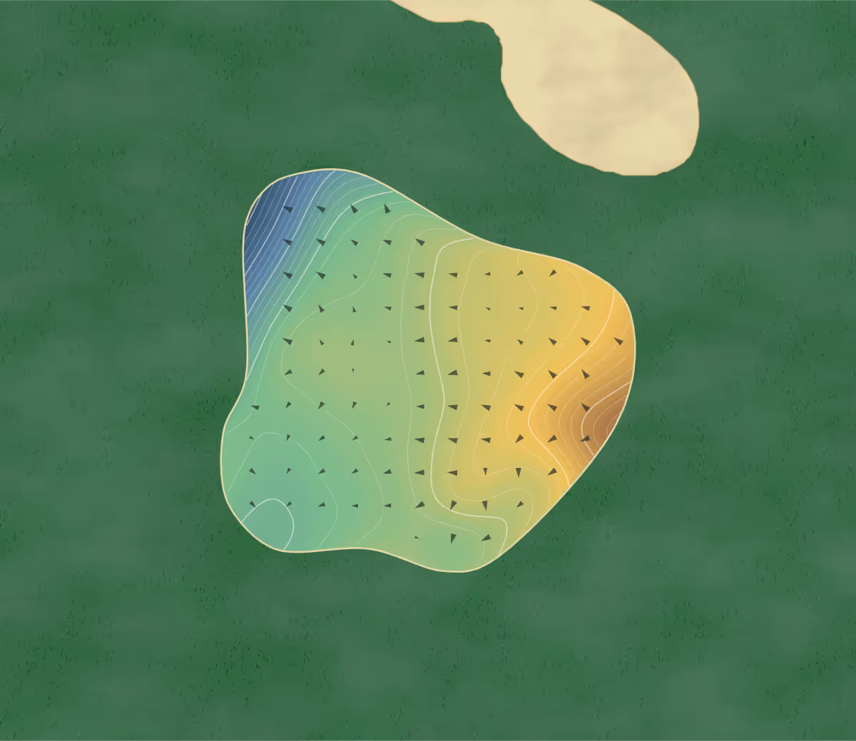 Green contour map of Hawks Prairie in Lacey, Washington: 222 elevation contours at a 3-inch interval with fall-line arrows, traced from 1-meter lidar