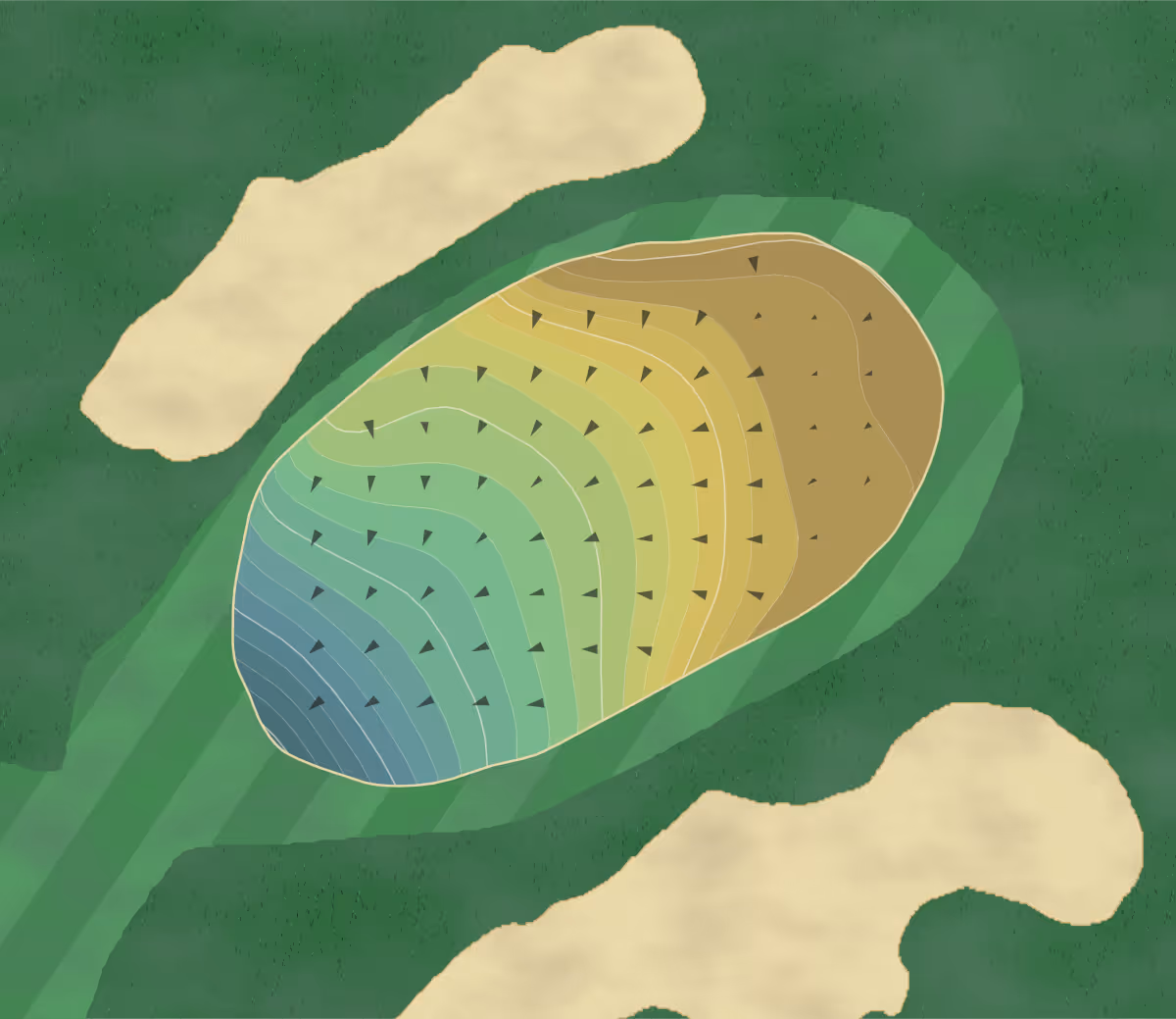 Green contour map of Rancho California in Murrieta, California — 241 elevation contours at a 3-inch interval with fall-line arrows, traced from 1-meter lidar
