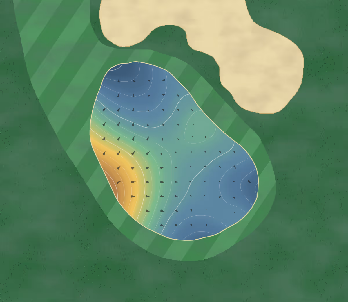 Green contour map of Twin Creeks in Allen, Texas: 184 elevation contours at a 3-inch interval with fall-line arrows, traced from 1-meter lidar