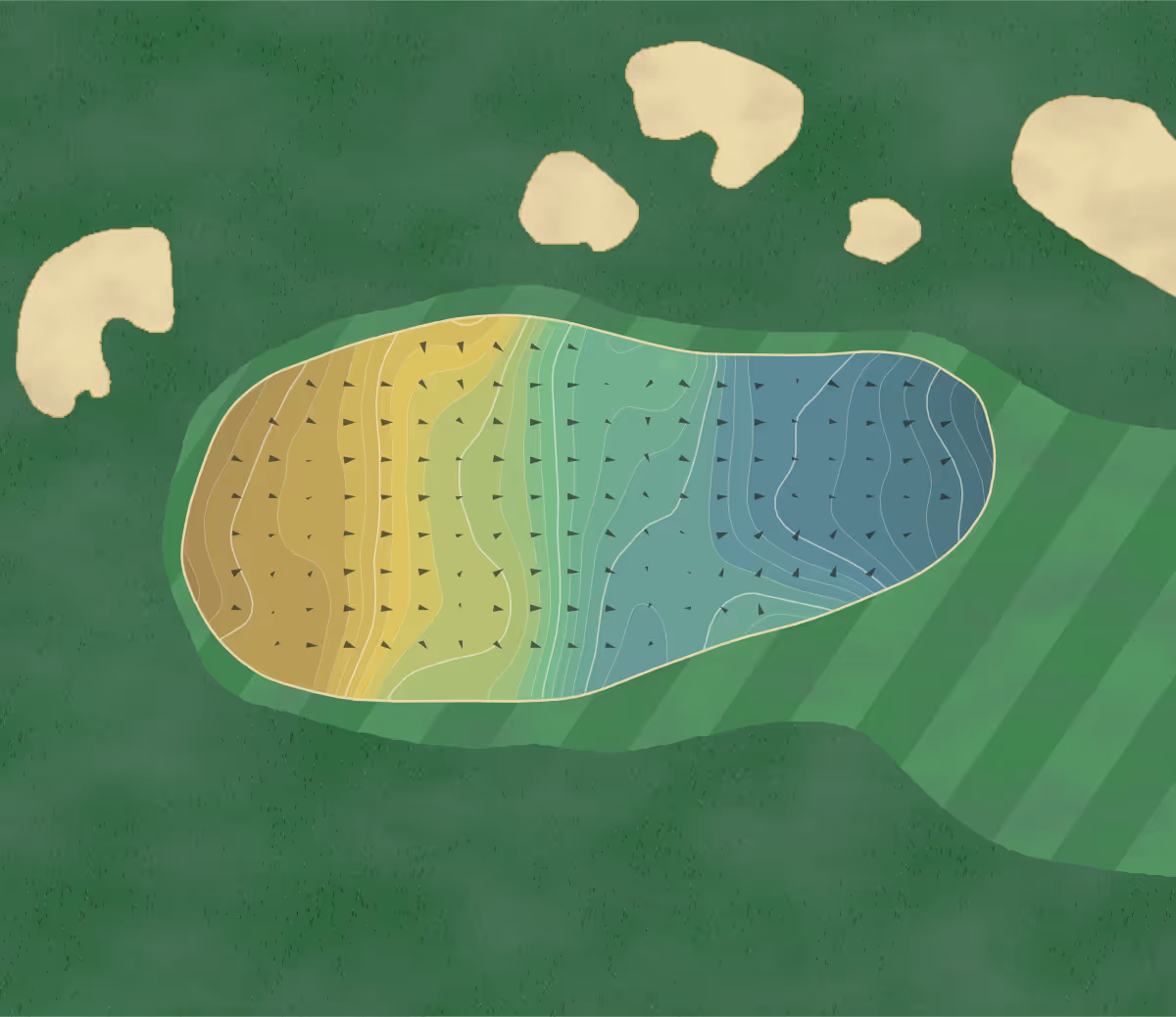 Green contour map of Glen Mills in Glen Mills, Pennsylvania — 153 elevation contours at a 3-inch interval with fall-line arrows, traced from 1-meter lidar