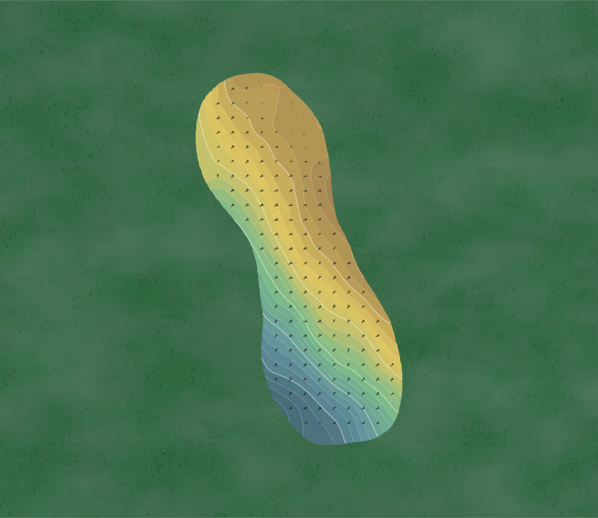 Green contour map of Golf Depot in Gahanna, Ohio — 23 elevation contours at a 3-inch interval with fall-line arrows, traced from 1-meter lidar