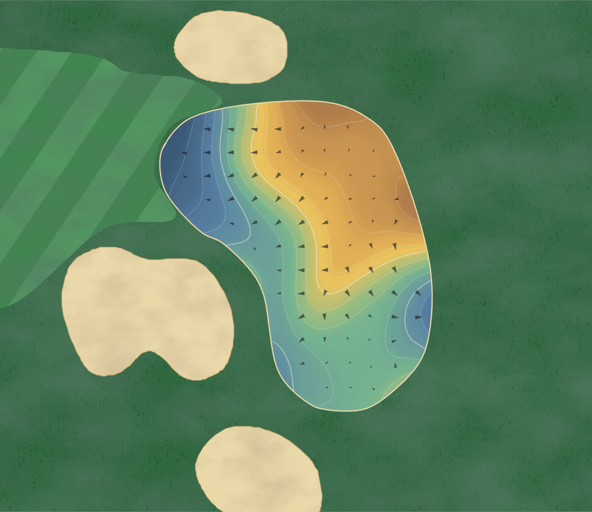 Green contour map of Legend at Arrowhead in Glendale, Arizona: 178 elevation contours at a 3-inch interval with fall-line arrows, traced from 1-meter lidar