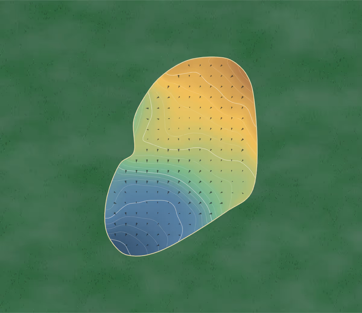 Green contour map of The Links Golf Club in Post Falls, Idaho: 210 elevation contours at a 3-inch interval with fall-line arrows, traced from 1-meter lidar
