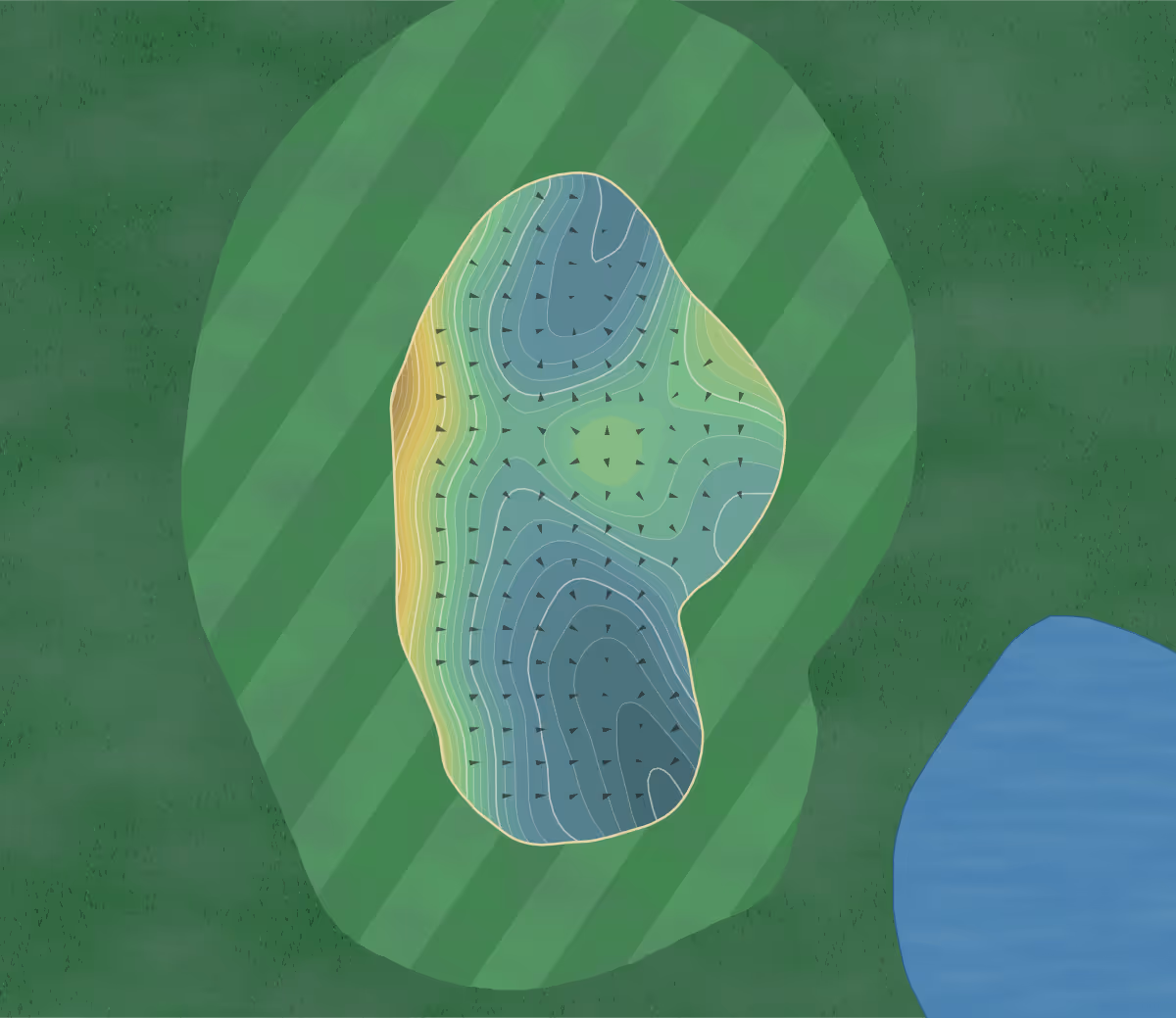 Green contour map of Loop at Chaska in Chaska, Minnesota — 194 elevation contours at a 3-inch interval with fall-line arrows, traced from 1-meter lidar